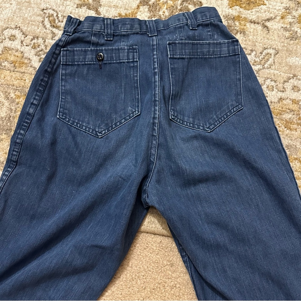 Vintage 70s Navy Issued Sailor Bell Bottom Jeans Denim Dungarees - Picture 4 of 7